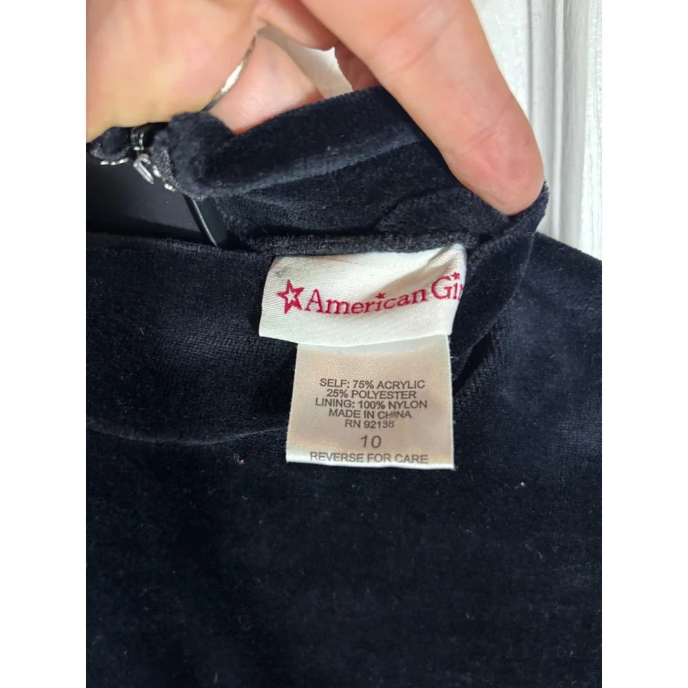 American Girl Dress Black Velvet Gold‎ Brocade Holiday Party Dress Size 10